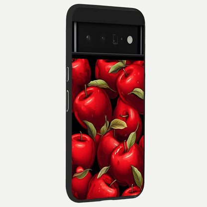  Apple Pattern back cover For Google Pixel 6 Pro slim fit glass case with vibrant aesthetic design