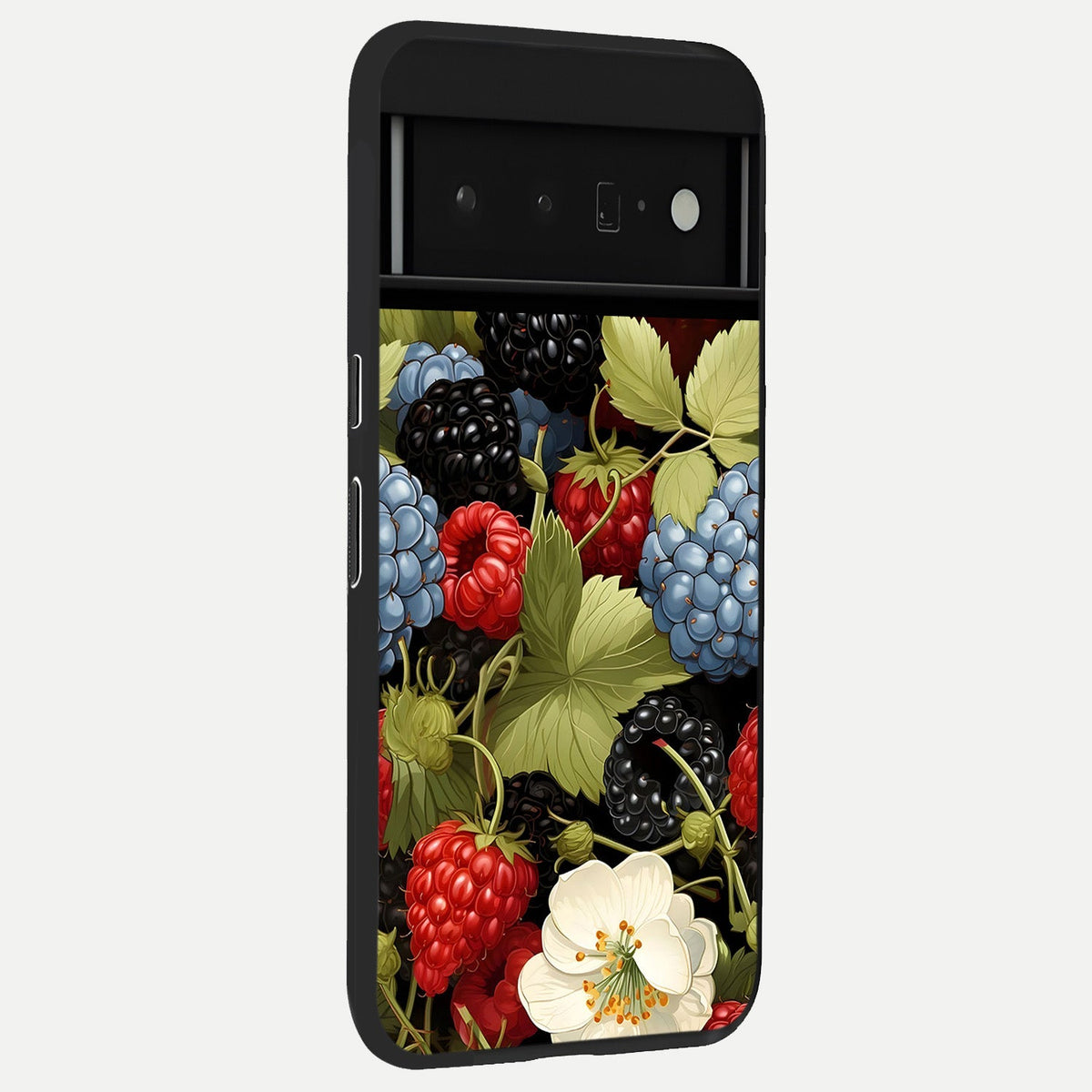  Berry Bloom Charm back cover For Google Pixel 6 Pro slim fit glass case with vibrant aesthetic design