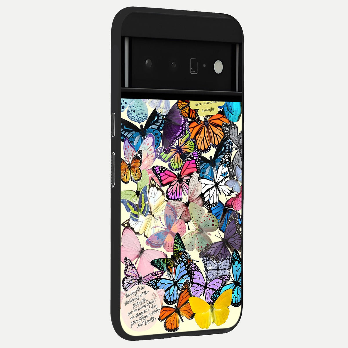  Butterflies Petal Dream back cover For Google Pixel 6 Pro slim fit glass case with vibrant aesthetic design