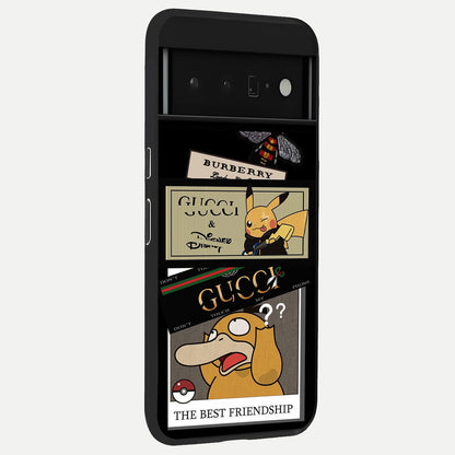  Cartoon Brand Play Mashup back cover For Google Pixel 6 Pro slim fit glass case with vibrant aesthetic design