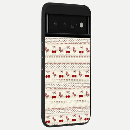  Cherry Bloom Charm back cover For Google Pixel 6 Pro slim fit glass case with vibrant aesthetic design