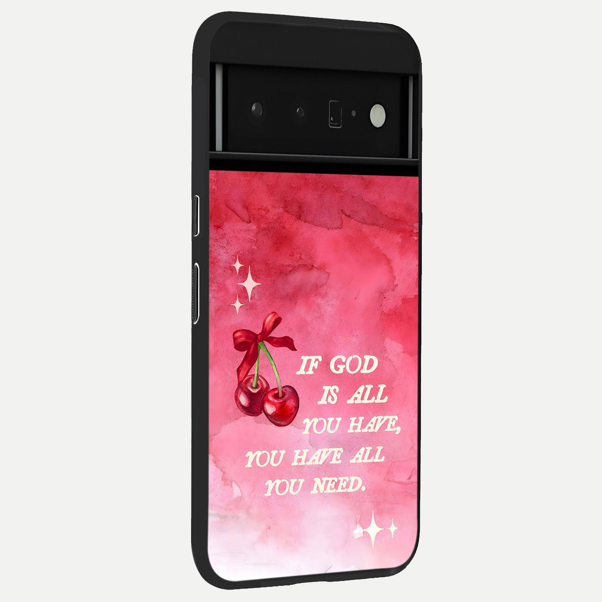  Cherry Quote back cover For Google Pixel 6 Pro slim fit glass case with vibrant aesthetic design