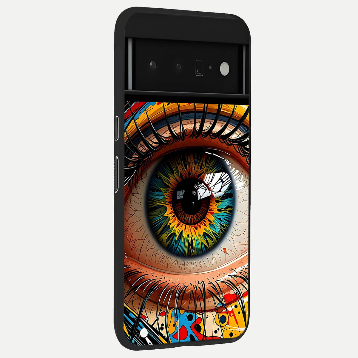  Colorful Eye back cover For Google Pixel 6 Pro slim fit glass case with vibrant aesthetic design
