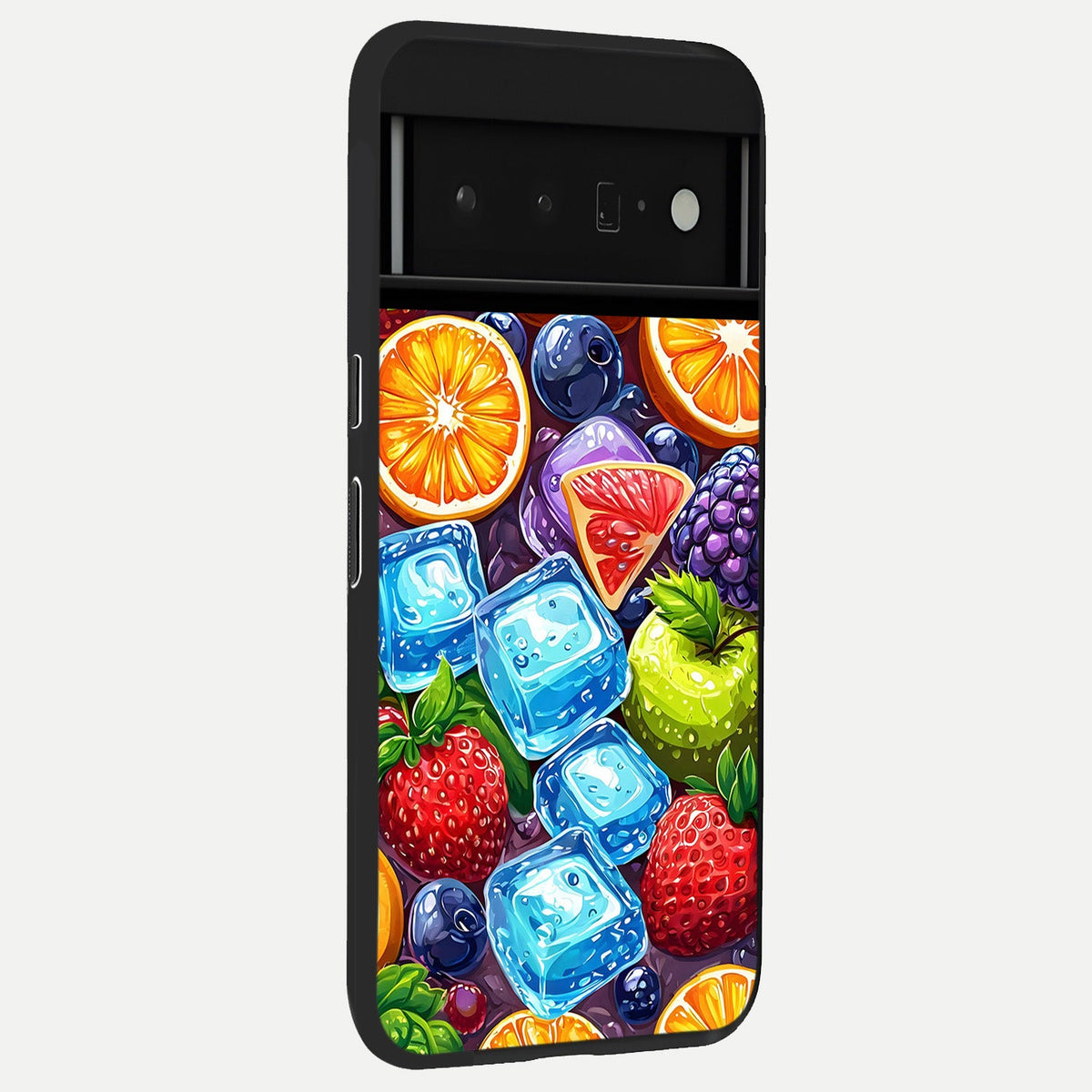  Colorful Fruits with Ice back cover For Google Pixel 6 Pro slim fit glass case with vibrant aesthetic design