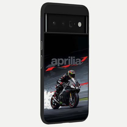  Dark Aprilla back cover For Google Pixel 6 Pro slim fit glass case with vibrant aesthetic design