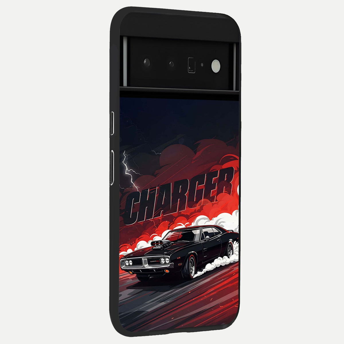  Dark Charger Fury back cover For Google Pixel 6 Pro slim fit glass case with vibrant aesthetic design