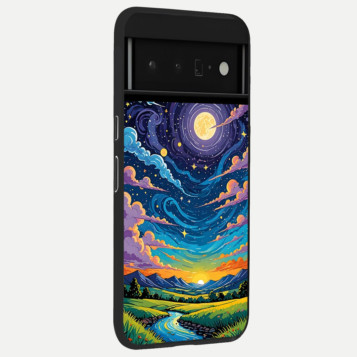  Dreamy Night Landscape back cover For Google Pixel 6 Pro slim fit glass case with vibrant aesthetic design