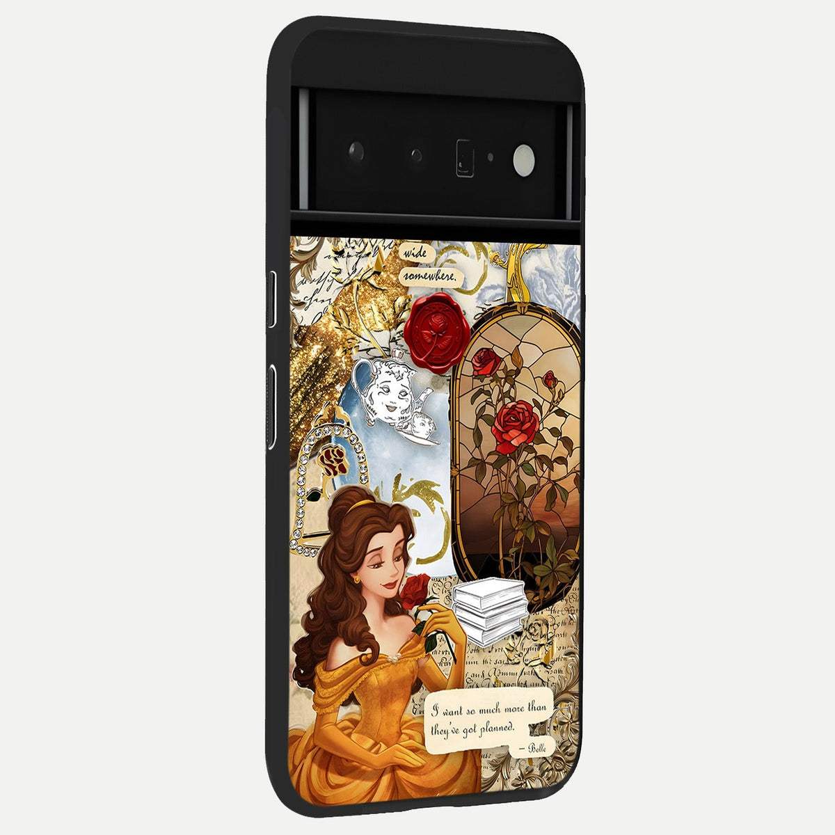  Golden Dream Belle back cover For Google Pixel 6 Pro slim fit glass case with vibrant aesthetic design