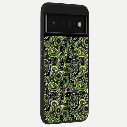  Green Lemon back cover For Google Pixel 6 Pro slim fit glass case with vibrant aesthetic design