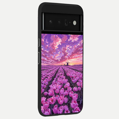  Lavender Dream Skies back cover For Google Pixel 6 Pro slim fit glass case with vibrant aesthetic design