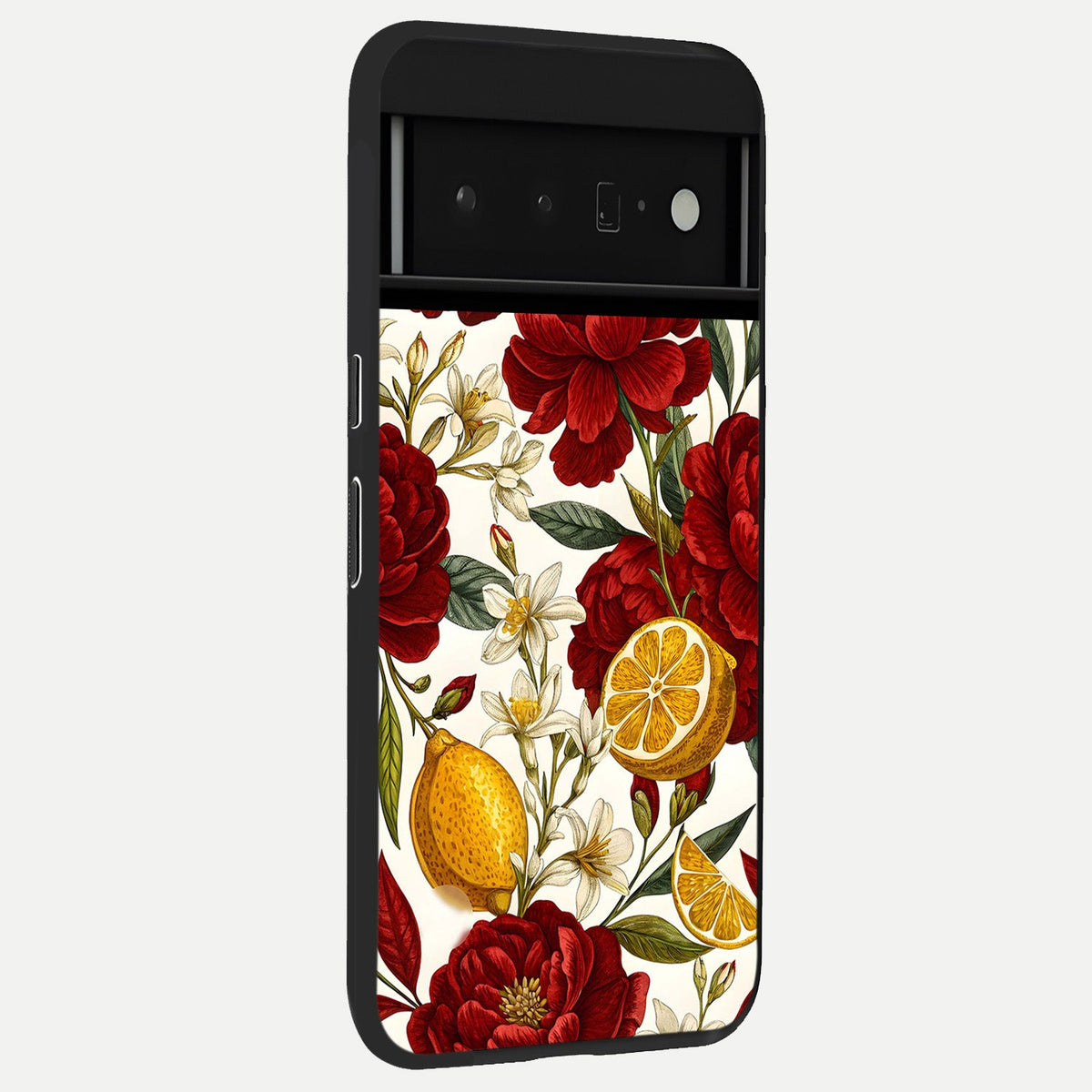  Lemon Rose Charm back cover For Google Pixel 6 Pro slim fit glass case with vibrant aesthetic design
