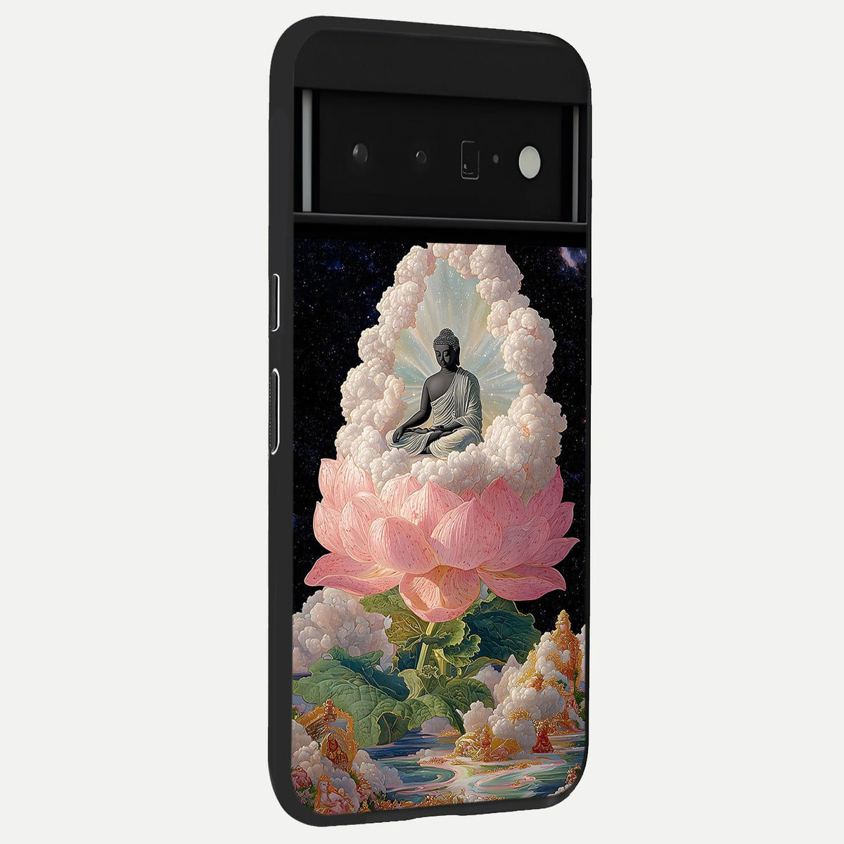  Lotus Divine Peace back cover For Google Pixel 6 Pro slim fit glass case with vibrant aesthetic design
