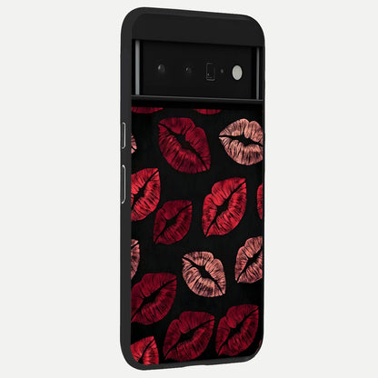  Midnight Kiss Love back cover For Google Pixel 6 Pro slim fit glass case with vibrant aesthetic design