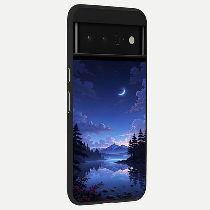 Midnight Lake Peace back cover For Google Pixel 6 Pro slim fit glass case with vibrant aesthetic design