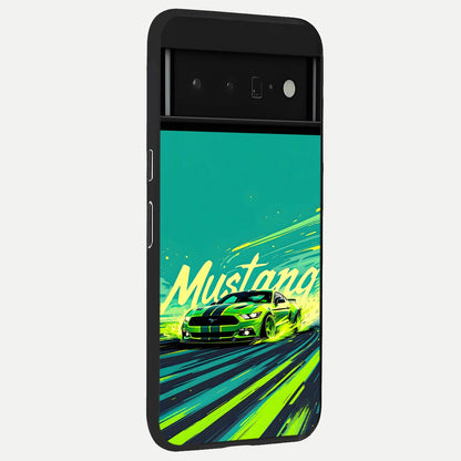  Mustang Bang back cover For Google Pixel 6 Pro slim fit glass case with vibrant aesthetic design