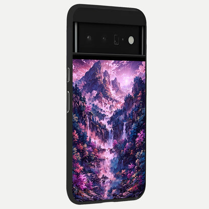  Mystic Cascade Peaks back cover For Google Pixel 6 Pro slim fit glass case with vibrant aesthetic design