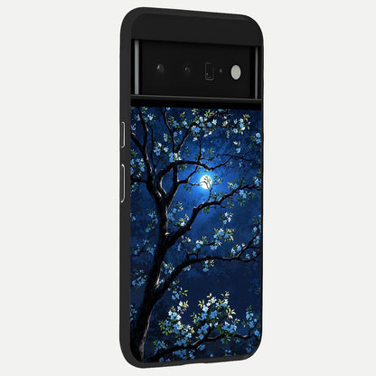  Mystic Floral Night back cover For Google Pixel 6 Pro slim fit glass case with vibrant aesthetic design