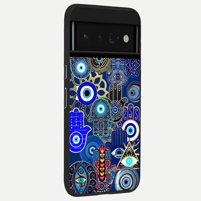  Mystic Palm Guard back cover For Google Pixel 6 Pro slim fit glass case with vibrant aesthetic design