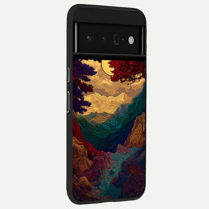  Mystic Valley Light back cover For Google Pixel 6 Pro slim fit glass case with vibrant aesthetic design