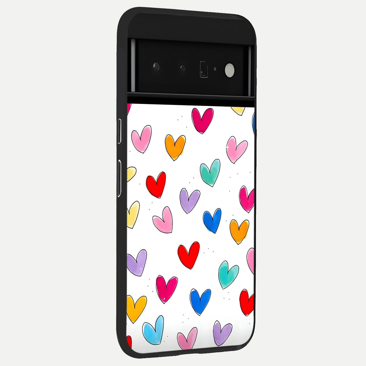  Playful Love Doodles back cover For Google Pixel 6 Pro slim fit glass case with vibrant aesthetic design