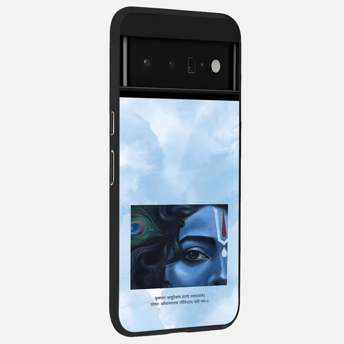  Spiritual Krishna back cover For Google Pixel 6 Pro slim fit glass case with vibrant aesthetic design