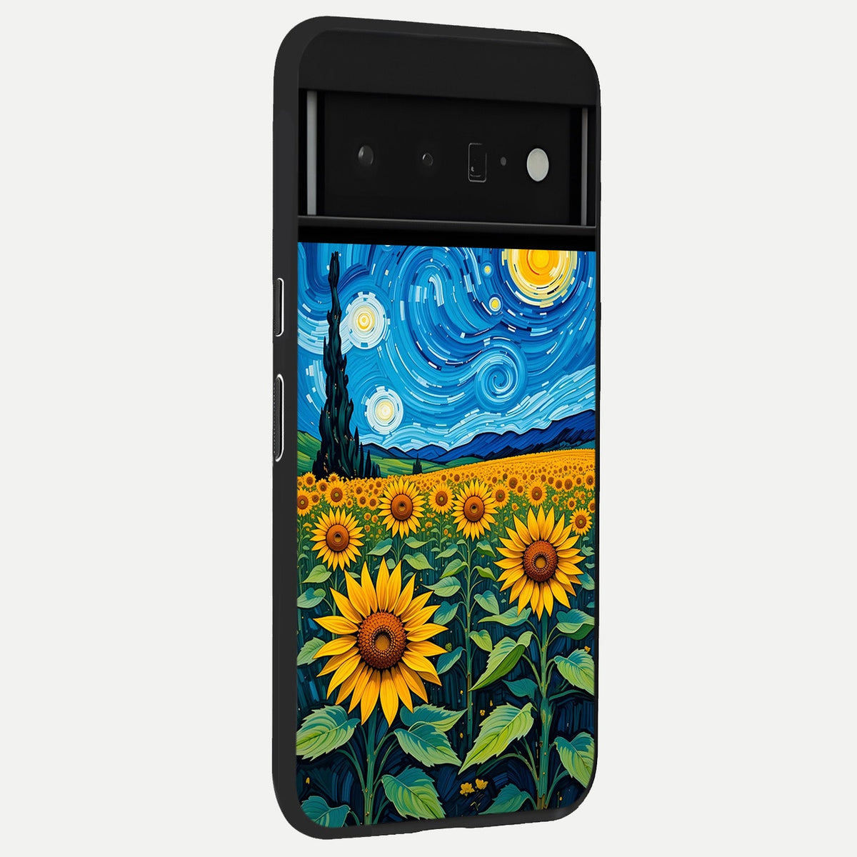  Starry Sunflower Dreams back cover For Google Pixel 6 Pro slim fit glass case with vibrant aesthetic design