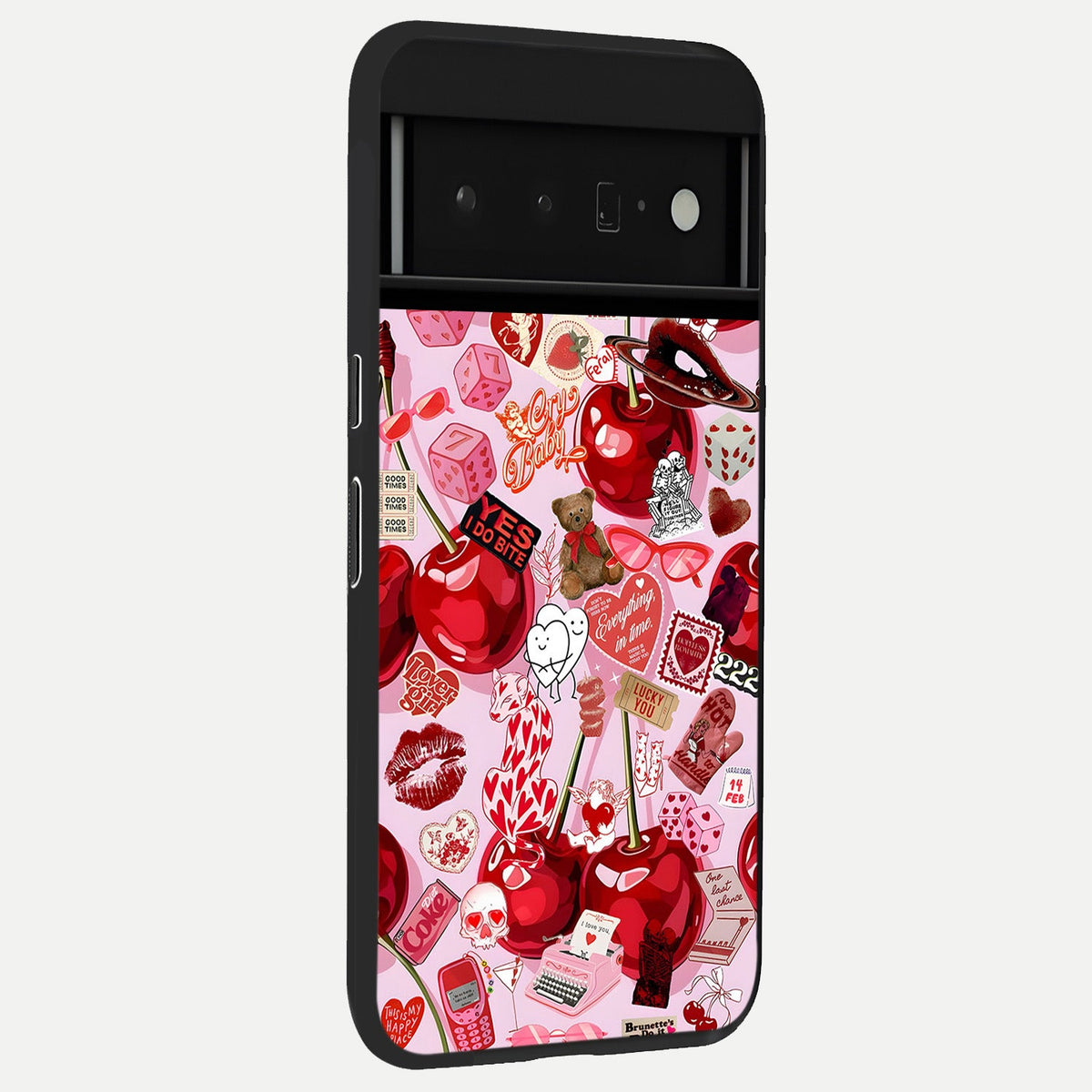  Sweet Cherry Chaos back cover For Google Pixel 6 Pro slim fit glass case with vibrant aesthetic design