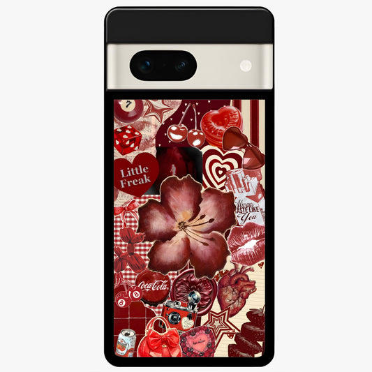  Aesthetic Little Freak Glass Case For Google Pixel 7A back cover – full design glossy printed glass finish