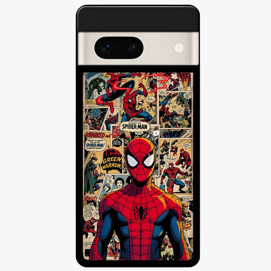  Aesthetic Spider Glass Case For Google Pixel 7A back cover – full design glossy printed glass finish