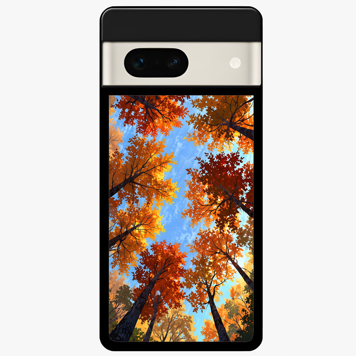  Autumn Sky Rise Glass Case For Google Pixel 7A back cover – full design glossy printed glass finish