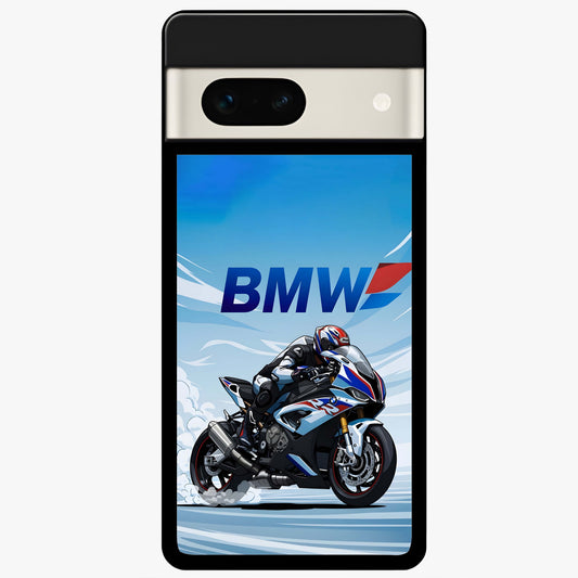  BMW Power Drift Glass Case For Google Pixel 7A back cover – full design glossy printed glass finish