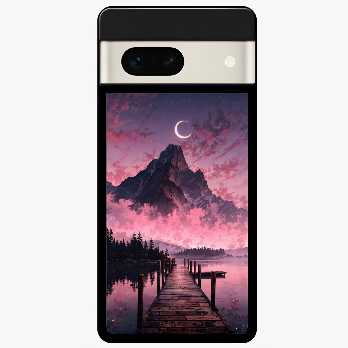  Beautiful Mountain View Glass Case For Google Pixel 7A back cover – full design glossy printed glass finish