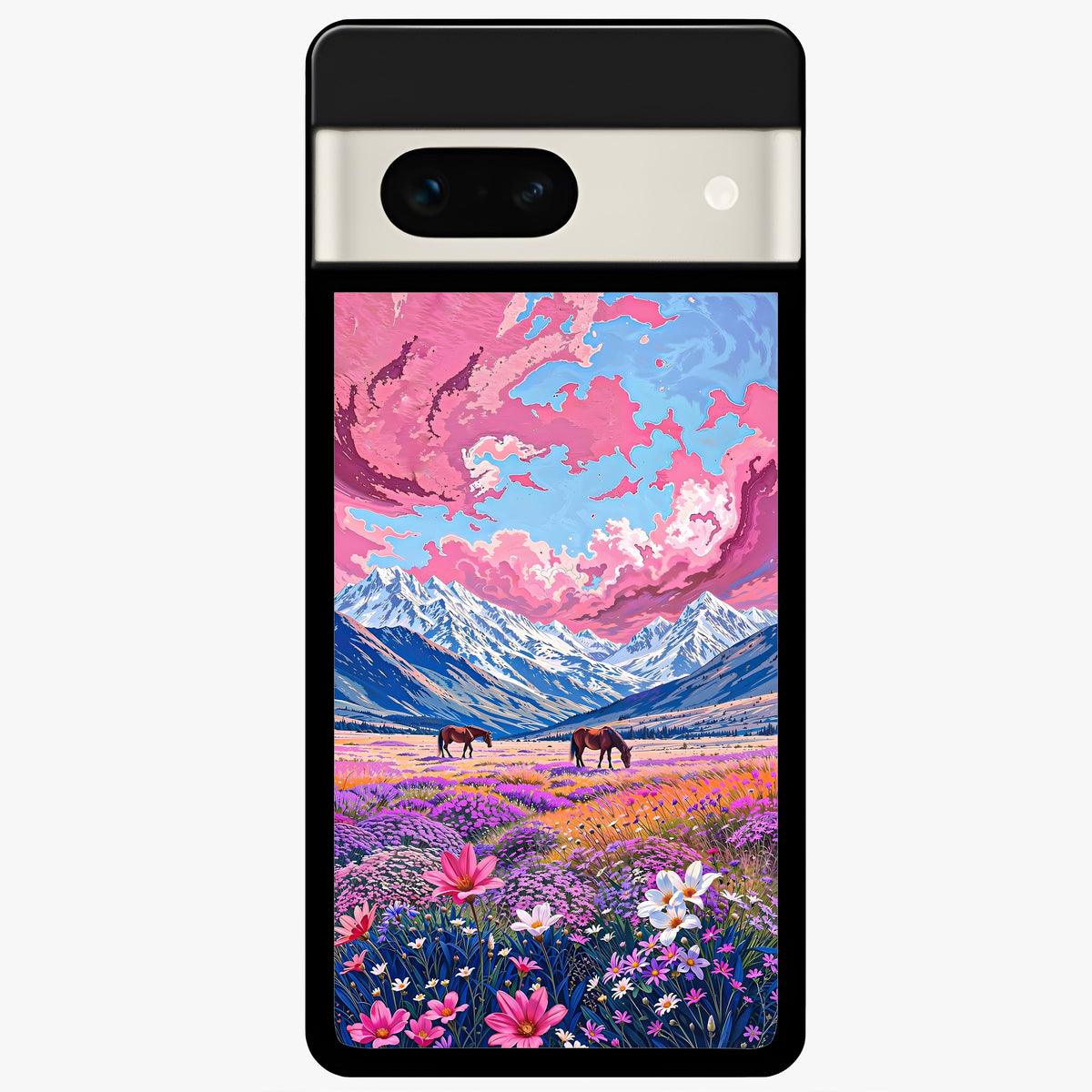  Blossom Valley Dream Glass Case For Google Pixel 7A back cover – full design glossy printed glass finish