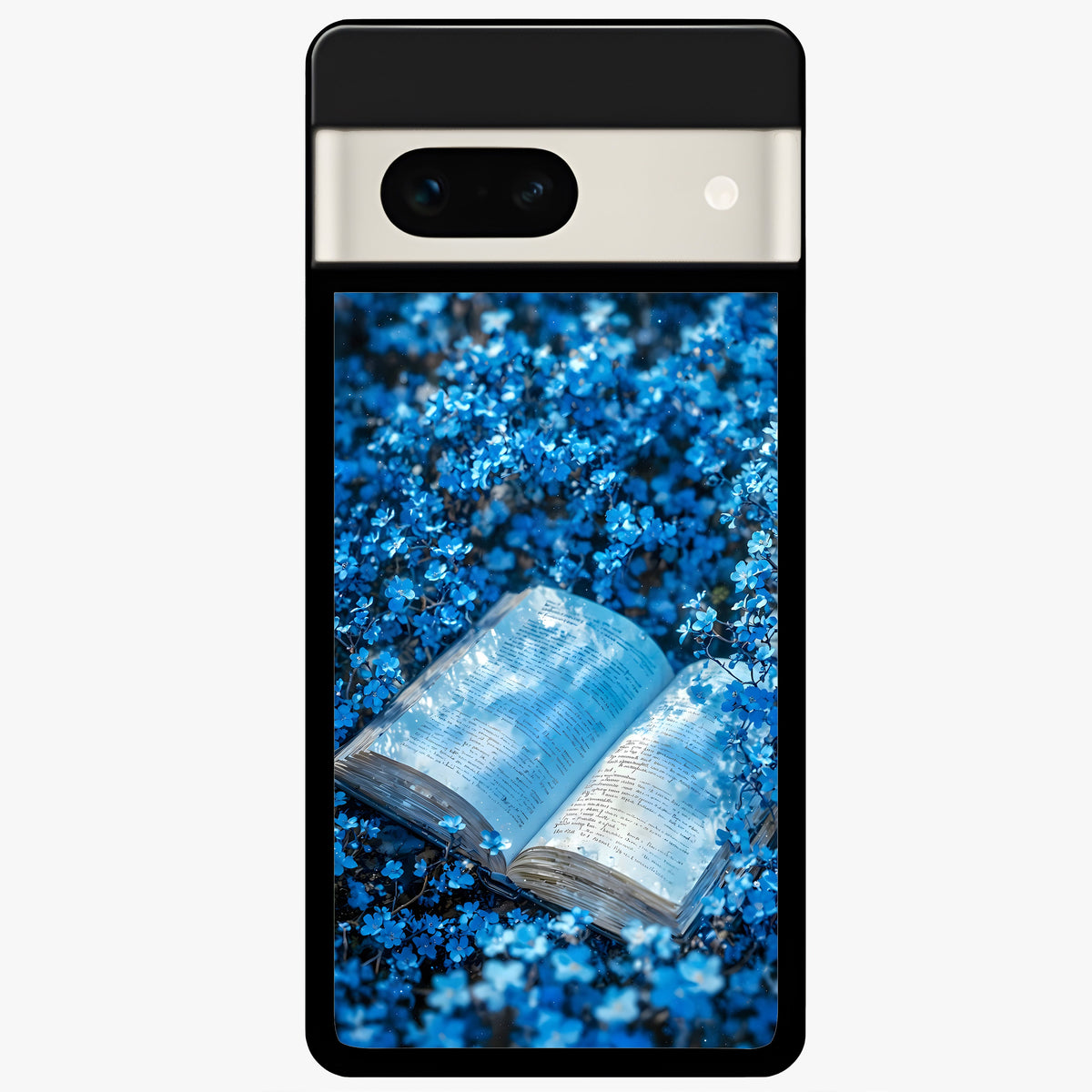  Blue Bloom Tales Glass Case For Google Pixel 7A back cover – full design glossy printed glass finish