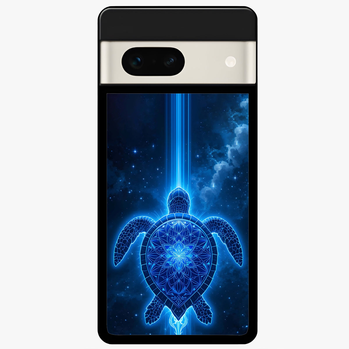  Blue Galaxy Turtle Glass Case For Google Pixel 7A back cover – full design glossy printed glass finish