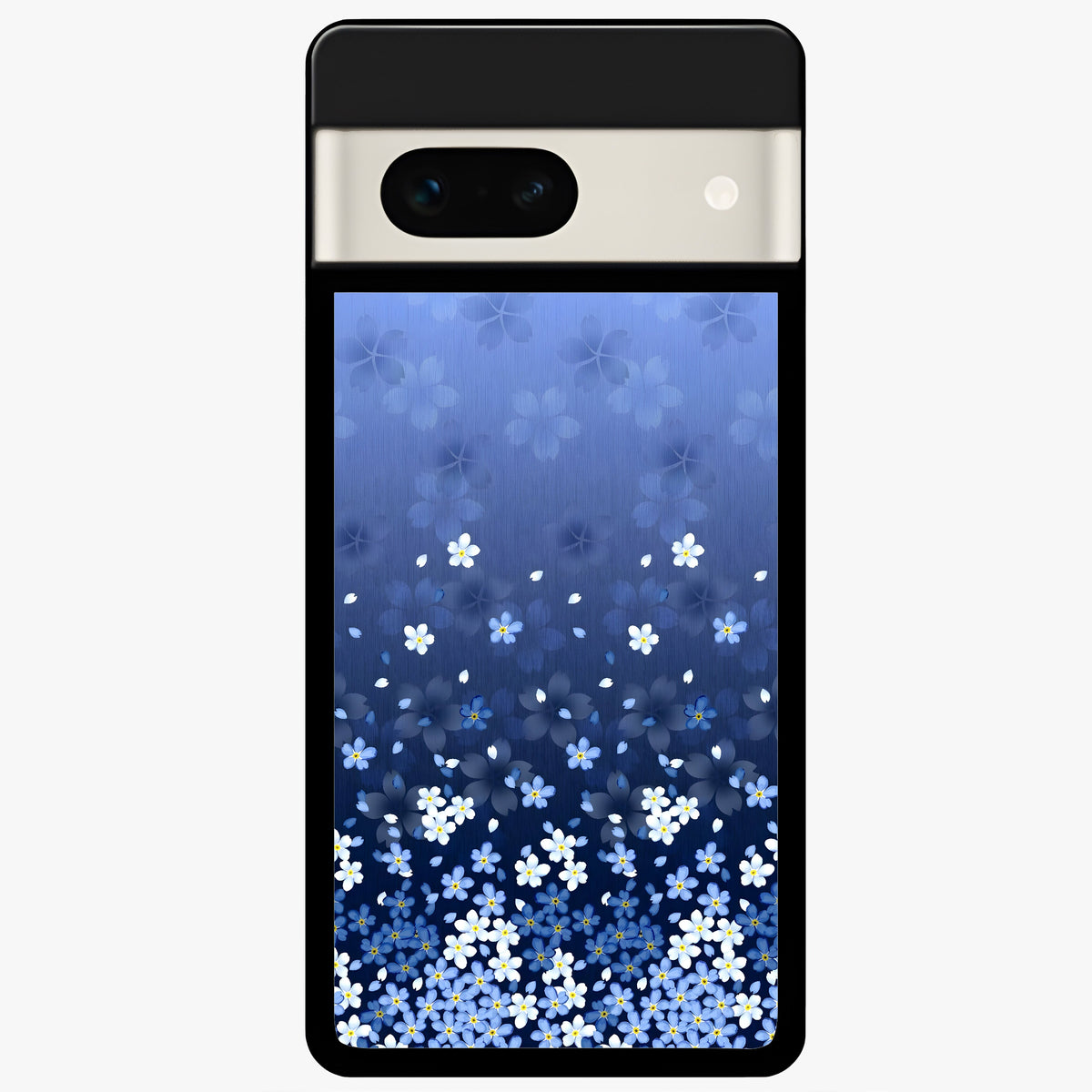 Blue Starry Glass Case For Google Pixel 7A back cover – full design glossy printed glass finish