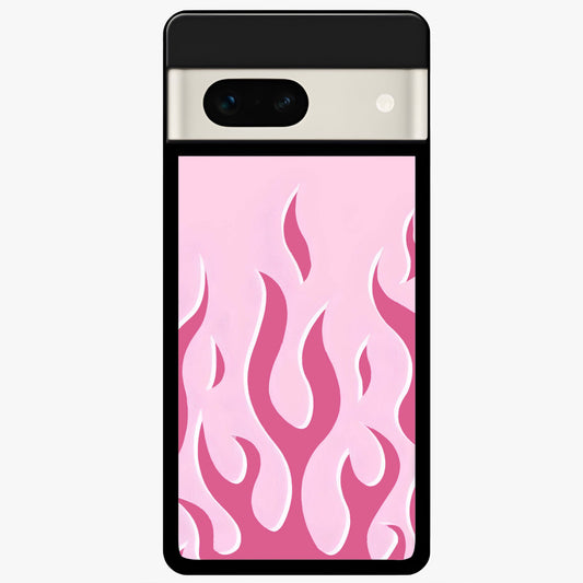  Blush Flame Energy Glass Case For Google Pixel 7A back cover – full design glossy printed glass finish