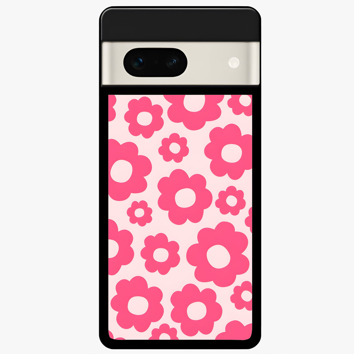 Blush Flower Pop Glass Case For Google Pixel 7A back cover – full design glossy printed glass finish