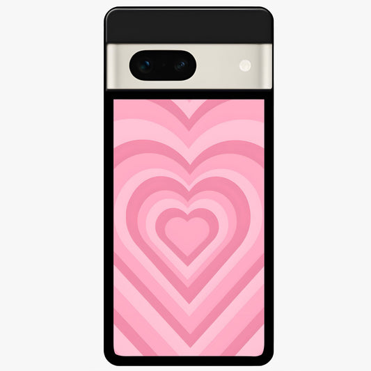  Blush Heart Waves Glass Case For Google Pixel 7A back cover – full design glossy printed glass finish