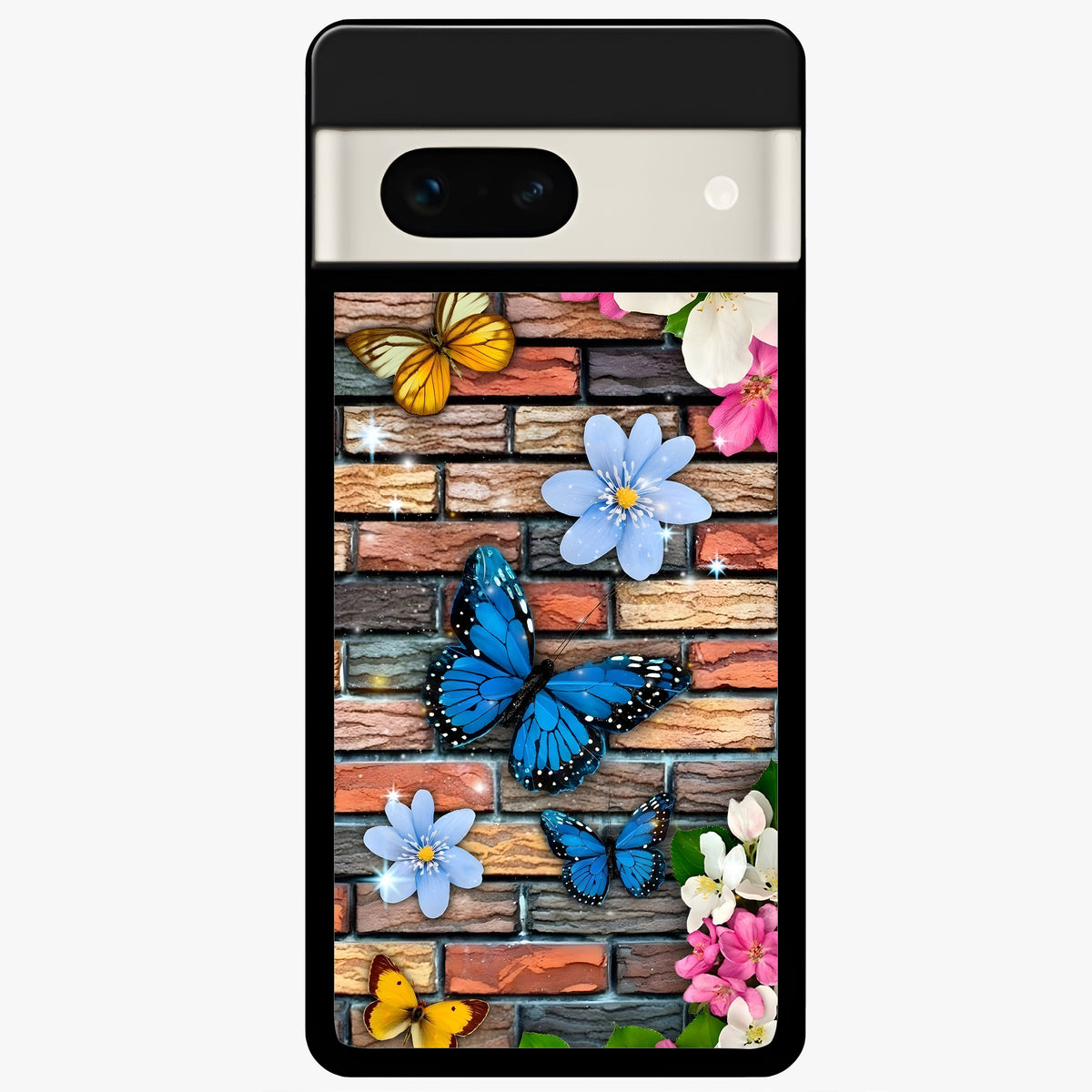  Brick Bloom Flight Glass Case For Google Pixel 7A back cover – full design glossy printed glass finish