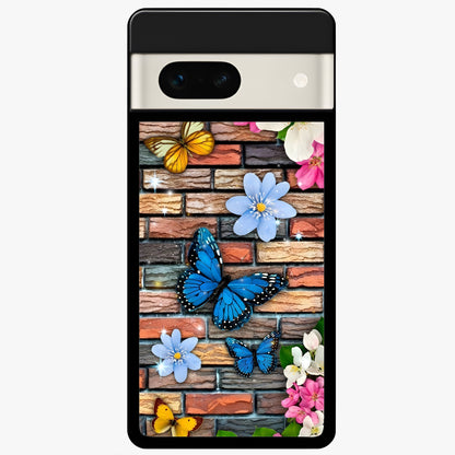  Brick Bloom Flight Glass Case For Google Pixel 7A back cover – full design glossy printed glass finish
