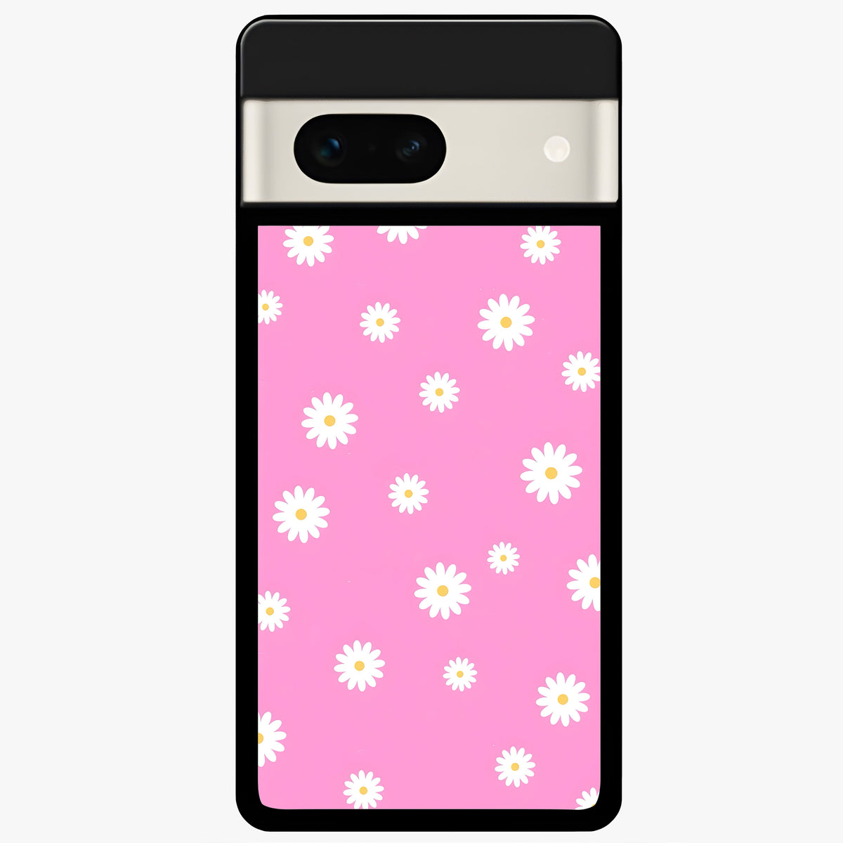  Bubblegum Daisy Pop Glass Case For Google Pixel 7A back cover – full design glossy printed glass finish