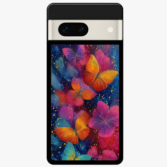  Butterfly Dream Mist Glass Case For Google Pixel 7A back cover – full design glossy printed glass finish