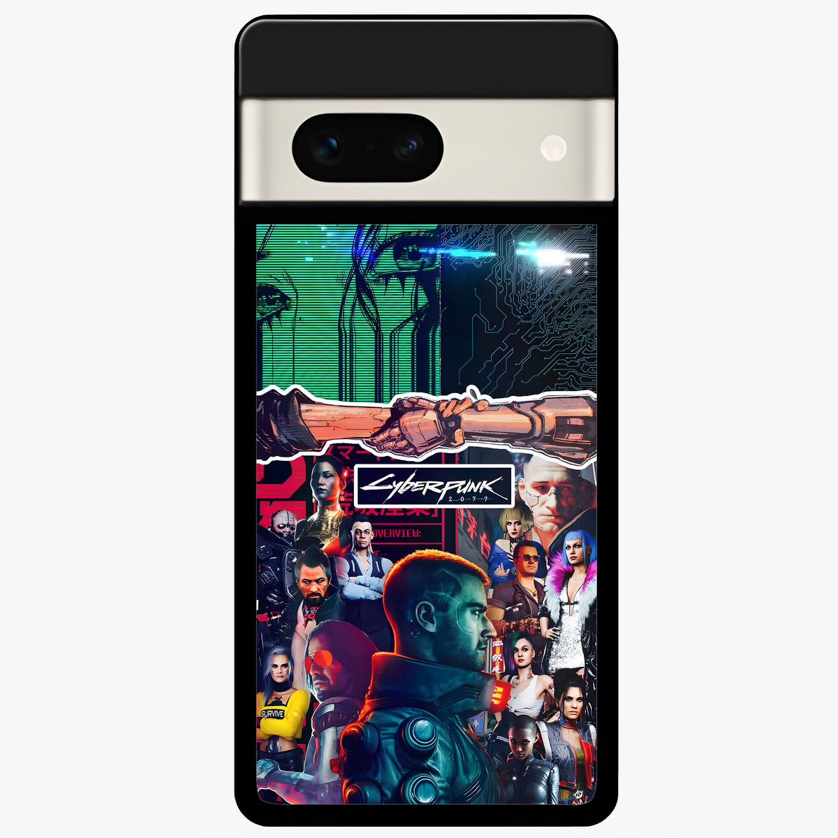  CYBERPUNK Legacy Glass Case For Google Pixel 7A back cover – full design glossy printed glass finish