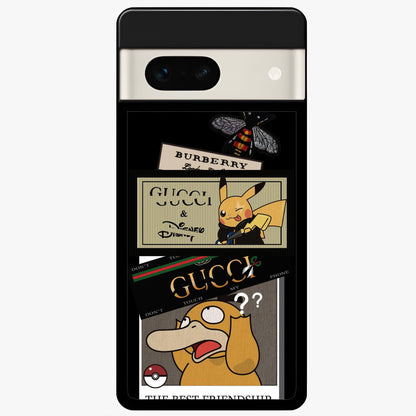  Cartoon Brand Play Mashup Glass Case For Google Pixel 7A back cover – full design glossy printed glass finish