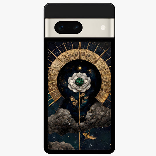  Celestial Lotus Morang Glass Case For Google Pixel 7A back cover – full design glossy printed glass finish
