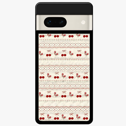  Cherry Bloom Charm Glass Case For Google Pixel 7A back cover – full design glossy printed glass finish