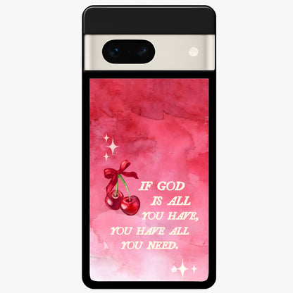  Cherry Quote Glass Case For Google Pixel 7A back cover – full design glossy printed glass finish