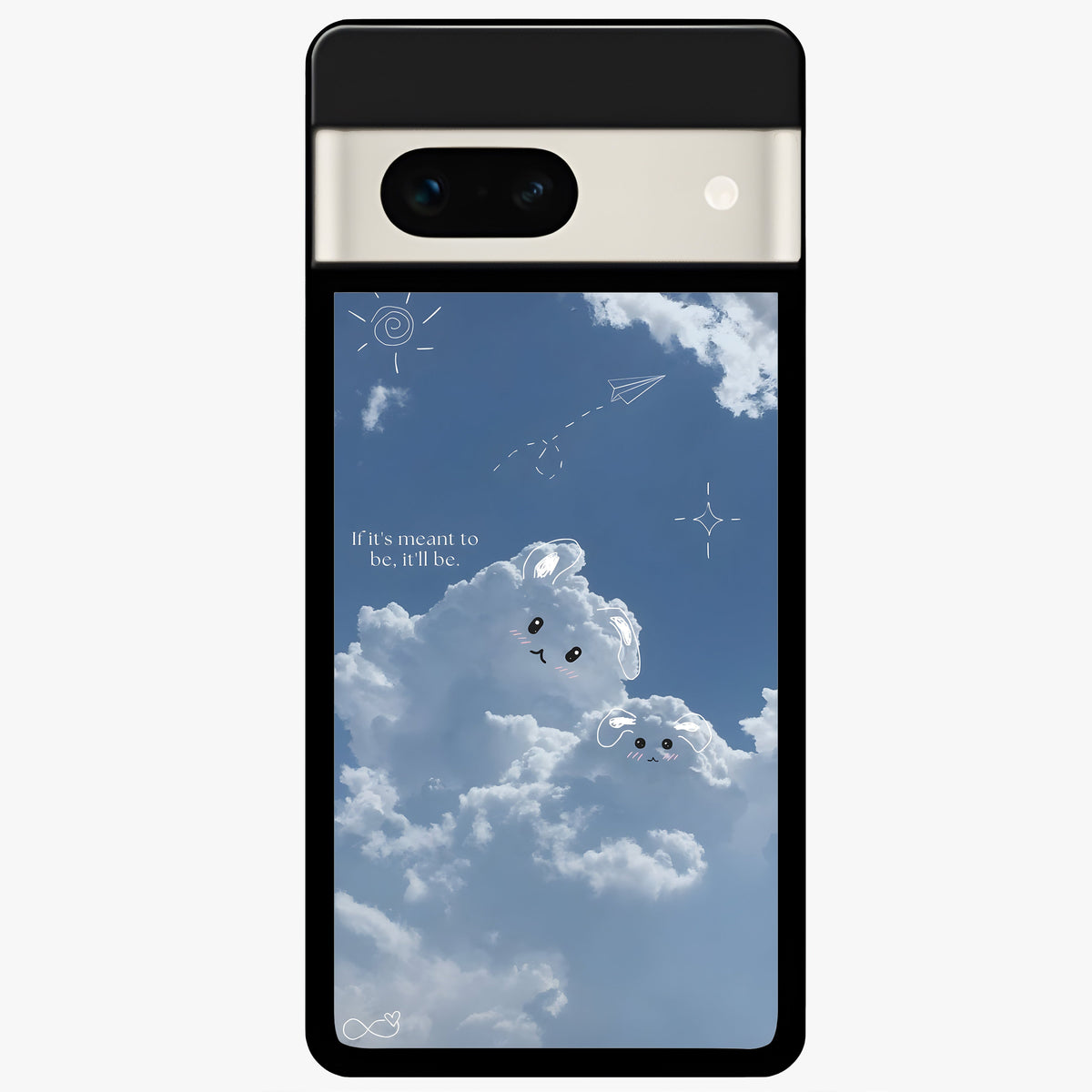  Cloud Bunny Dreams Glass Case For Google Pixel 7A back cover – full design glossy printed glass finish