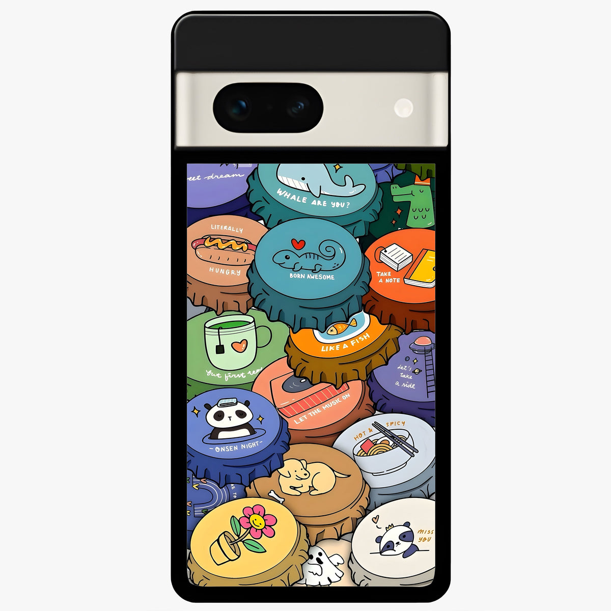  Coins Patterns Glass Case For Google Pixel 7A back cover – full design glossy printed glass finish